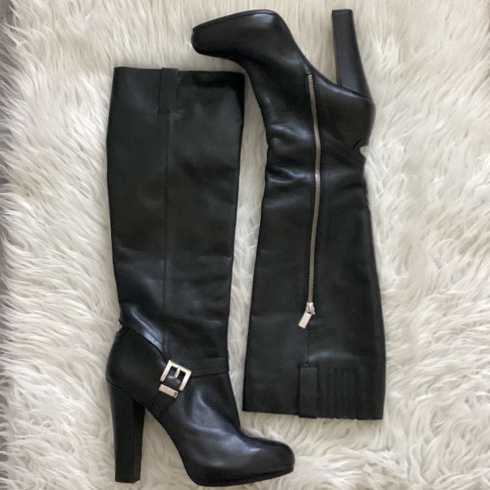 Michael Kors Black Leather Knee-High Boots